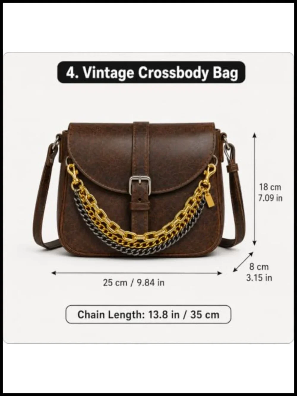 Layered Bag Charm Extender Chain Triple Mixed Metal Link for Purse